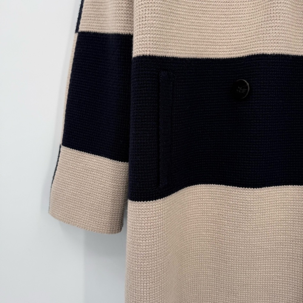 Tory Burch Nautical Colorblock Heavyweight Merino Wool Double Breasted Coat S - Picture 9 of 12